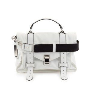 Proenza Schouler PS1 Nylon Satchel Bag Optic White